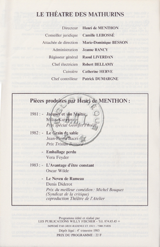 Les programmes de Théatre de l\